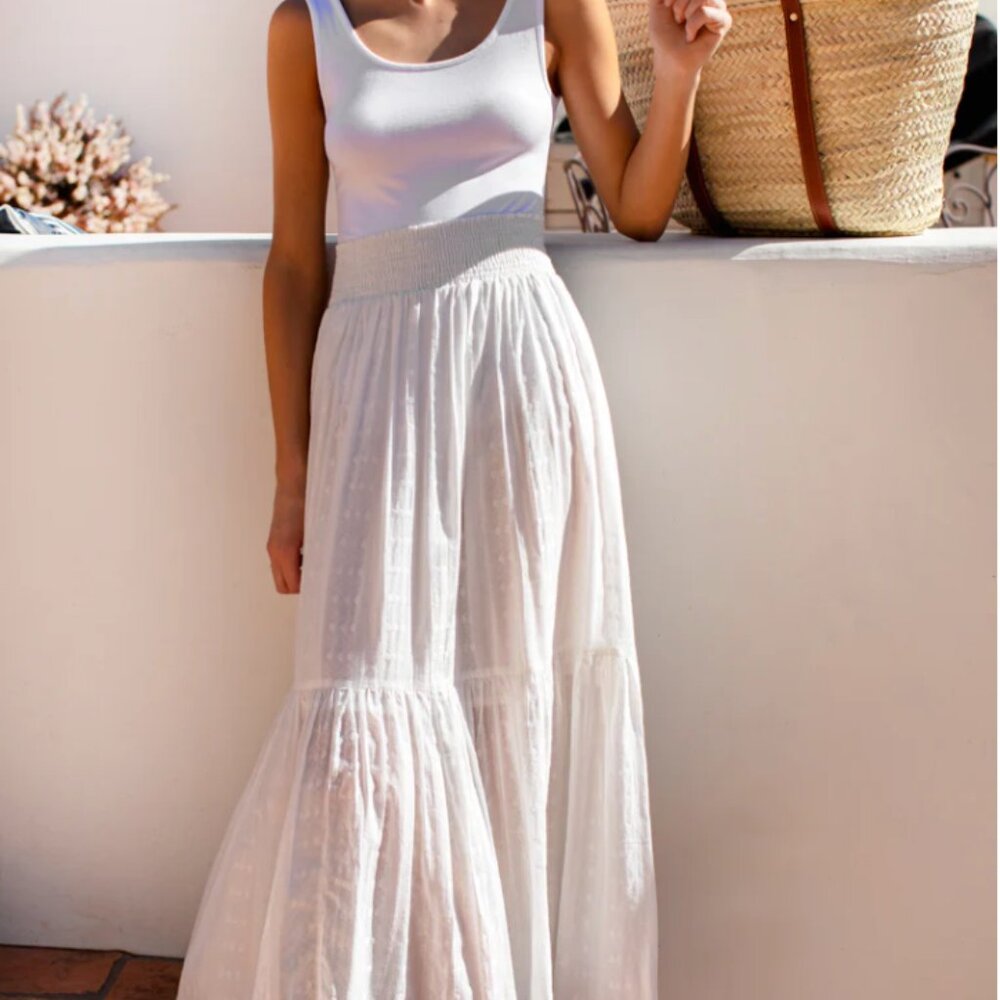Emerson Fry Solstice Skirt - White Cotton Dobby Jacquard skirt - Picture 2 of 3